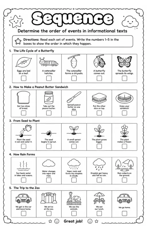 Determine the order of events in informational texts