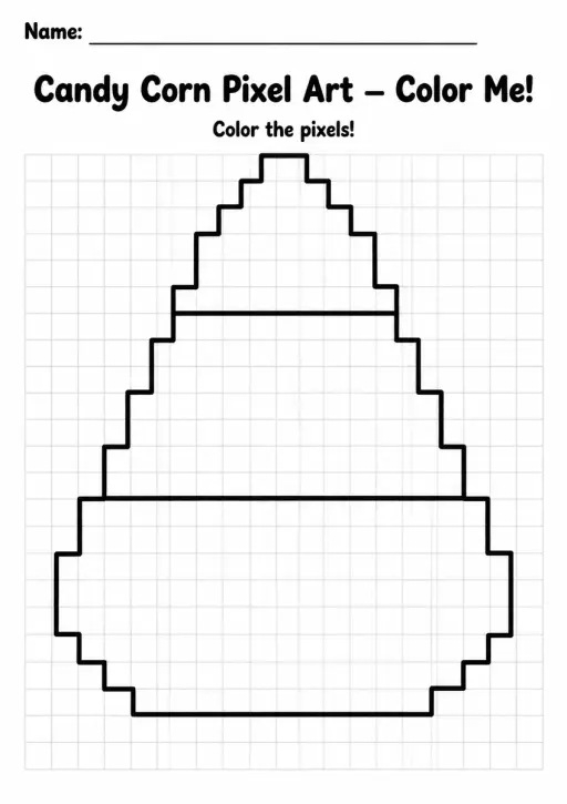 Candy Corn Pixel Art Coloring Page