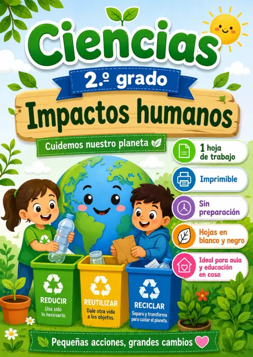 2.º grado - Impactos humanos - Paquete de ciencias en español