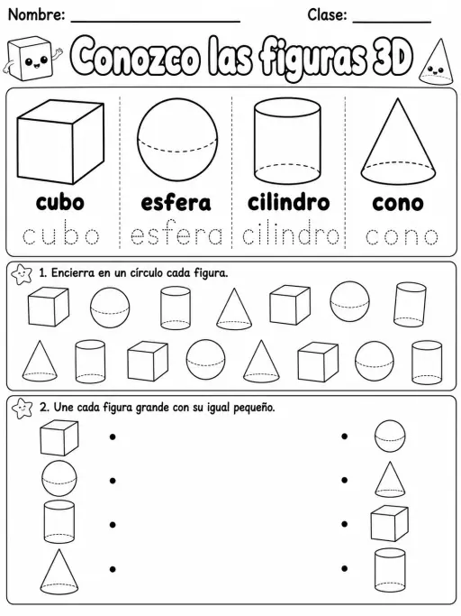 2.º grado - figuras 3D - Paquete de fichas