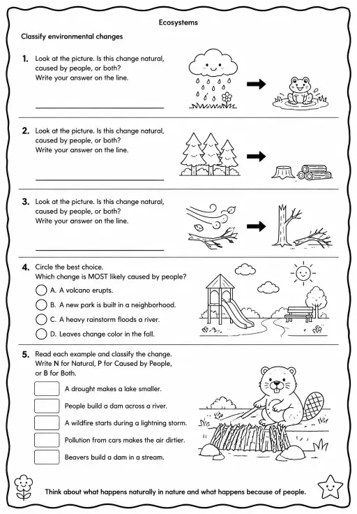Classify environmental changes