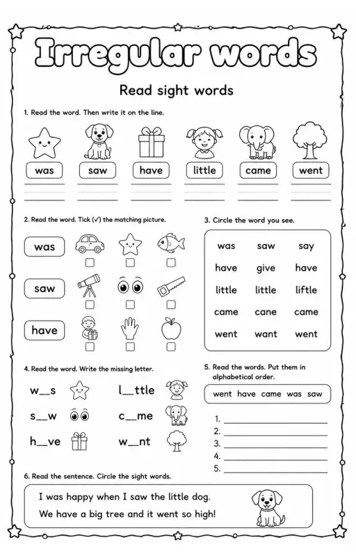 Read sight words