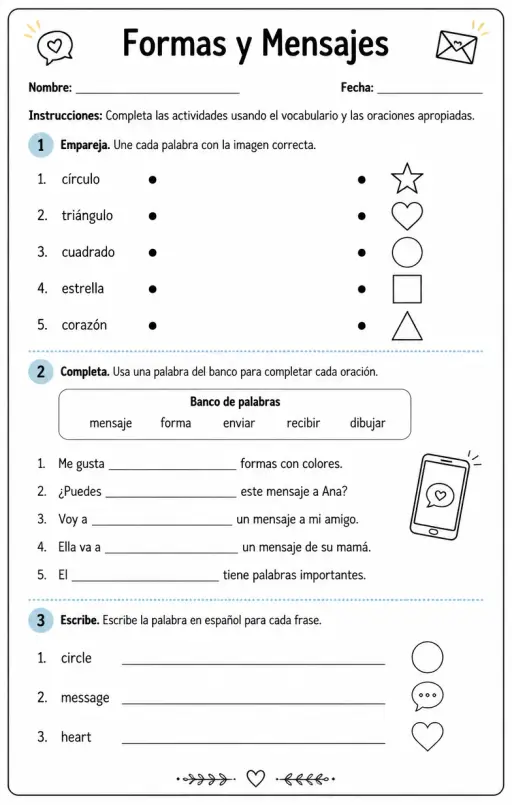 Responder a preguntas con vocabulario y estructura de oraciones apropiados.
