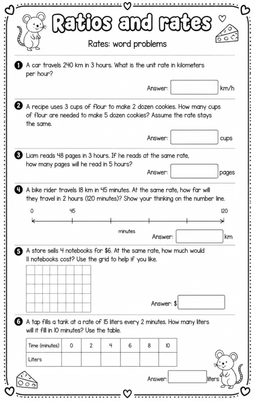 Rates: word problems