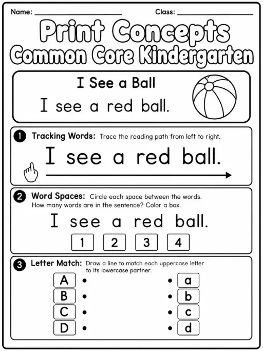 Print Concepts Common Core Kindergarten