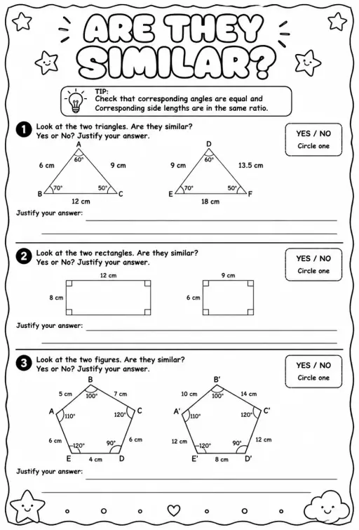 Determine if two figures are similar: justify your answer
