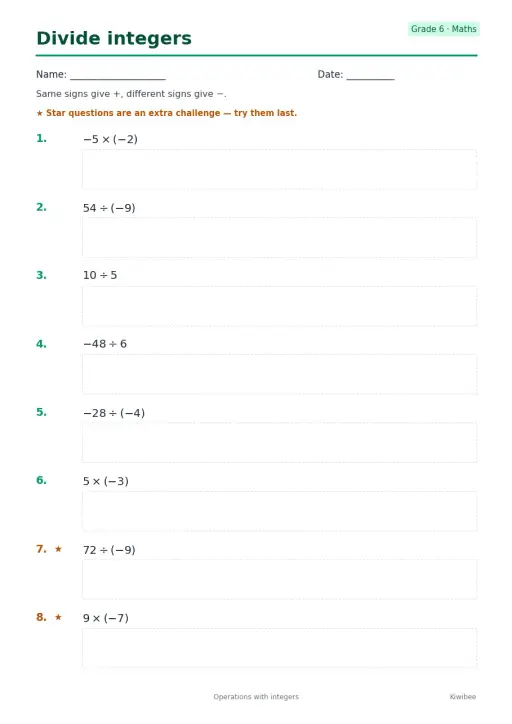Divide integers