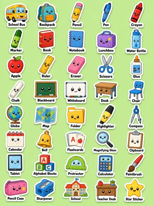 Classroom Stickers Printable Sticker Sheet