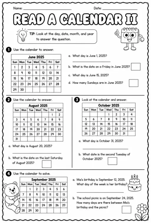 Read a calendar II