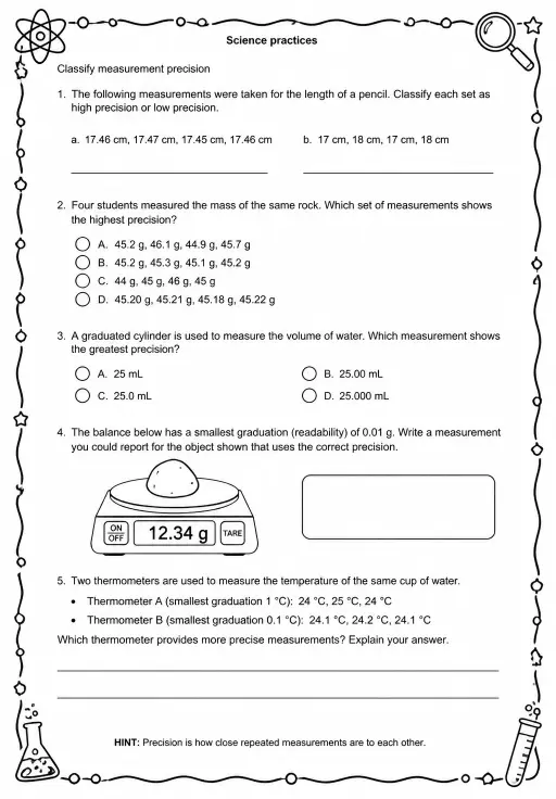 Classify measurement precision