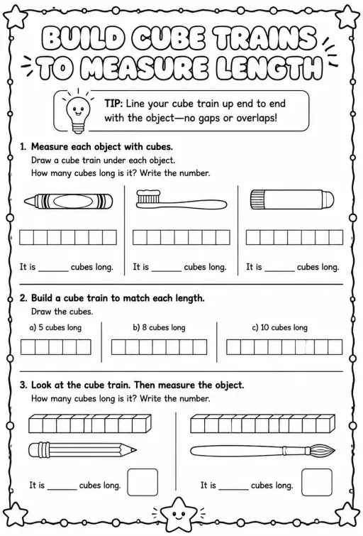 Build cube trains to measure length