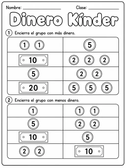 Dinero Kinder - Kindergarten - Conjunto 4