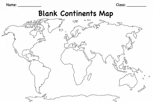 Blank Continents Map