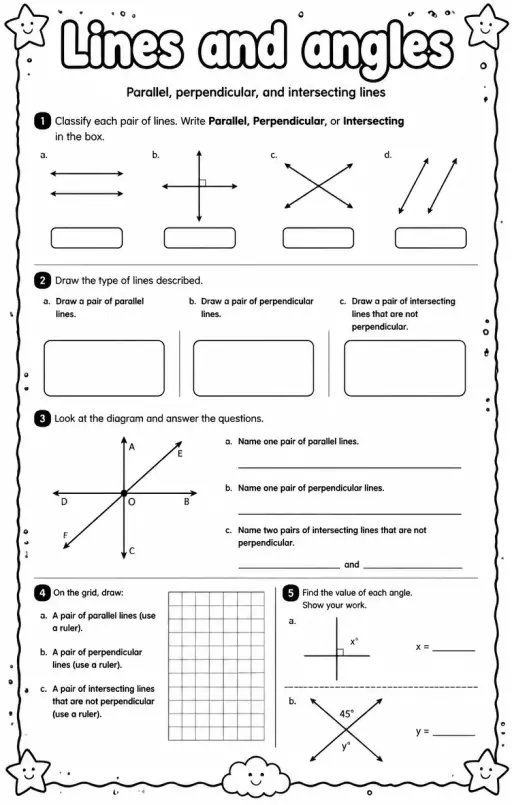 Parallel, perpendicular, and intersecting lines