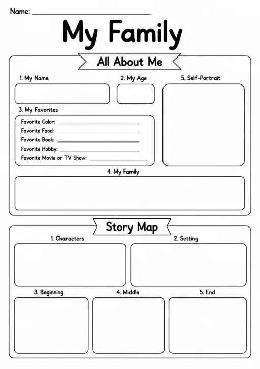 My Family Graphic Organizer — Grade 3