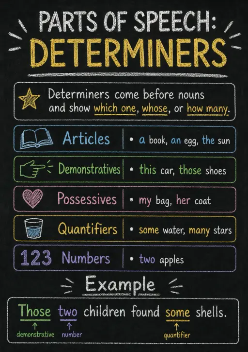 Articles Parts of Speech Infographic