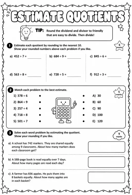 Estimate quotients