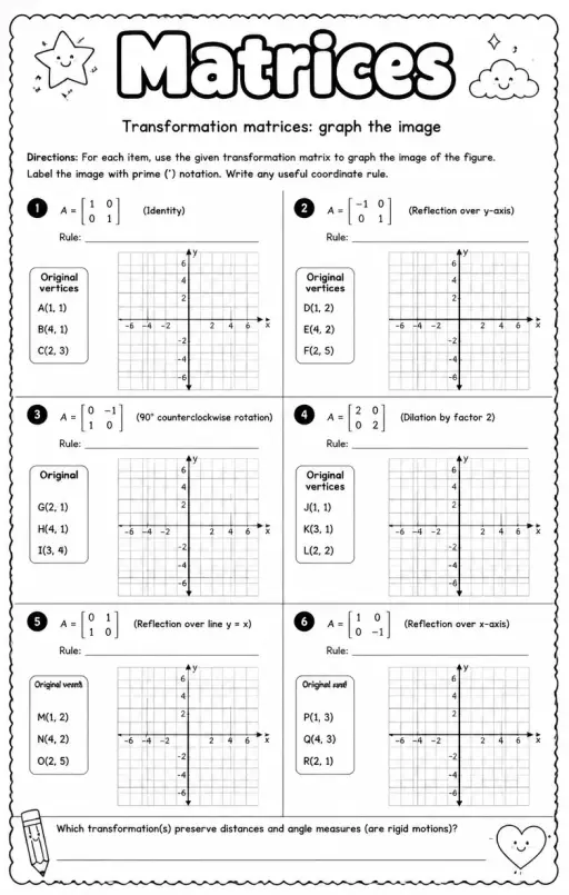 Transformation matrices: graph the image