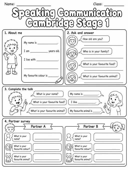 Speaking Communication Cambridge Stage 1