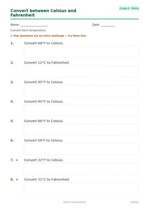 Convert between Celsius and Fahrenheit