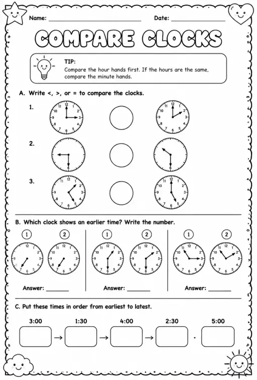 Compare clocks