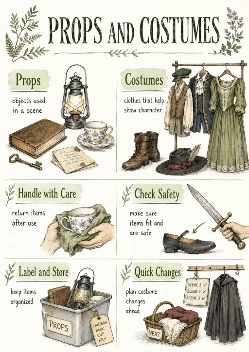 Props and Costumes Drama Infographic