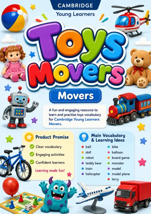 Toys Movers Vocabulary Worksheet Pack