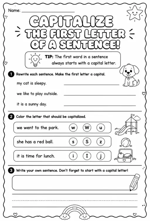 Capitalize the first letter of a sentence