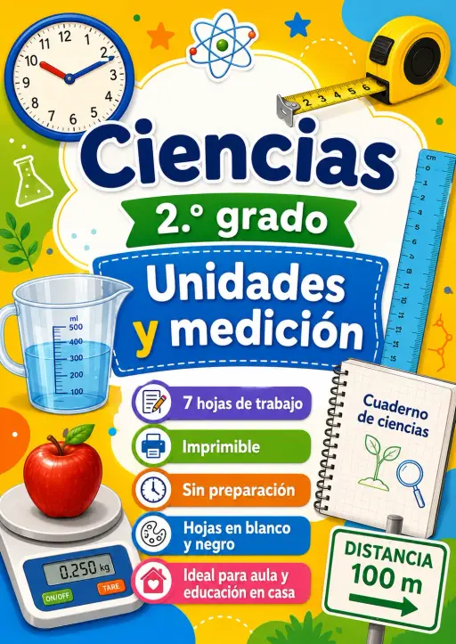 2.º grado - Unidades y medición - Paquete de ciencias en español
