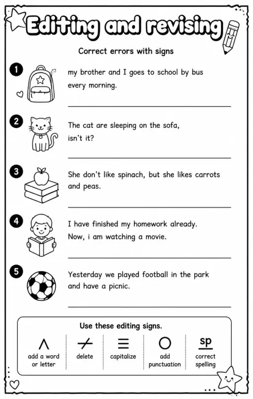 Correct errors with signs