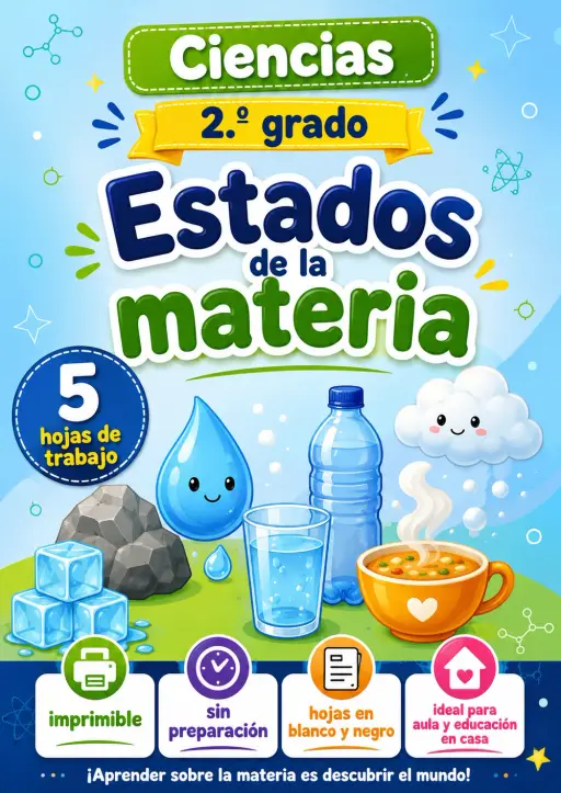 2.º grado - Estados de la materia - Paquete de ciencias en español