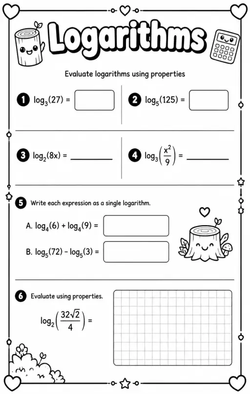 Evaluate logarithms using properties