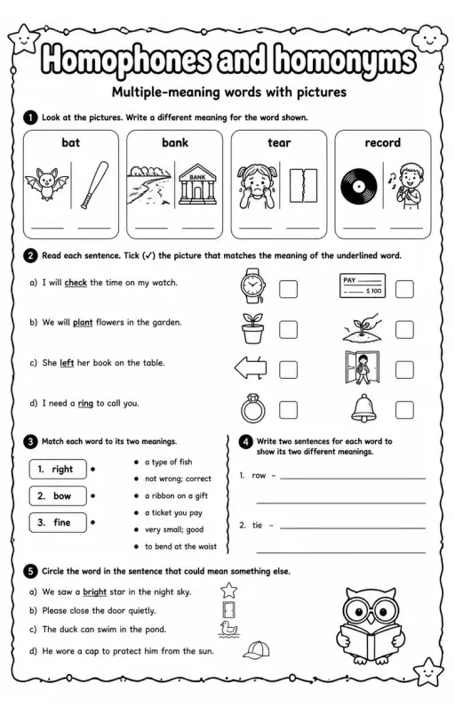 Multiple-meaning words with pictures
