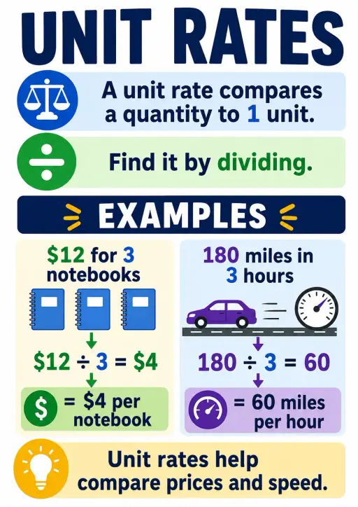 Unit Rates Ratios Infographic