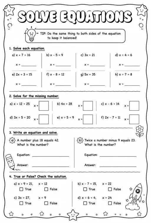 Solve equations