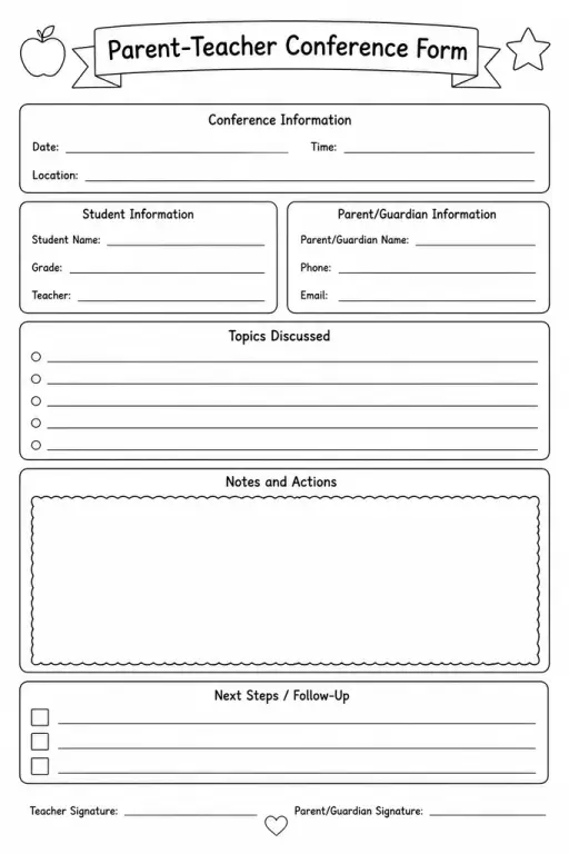 Parent-Teacher Conference Form