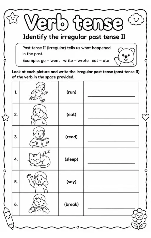 Identify the irregular past tense II