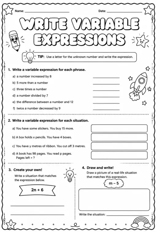 Write variable expressions