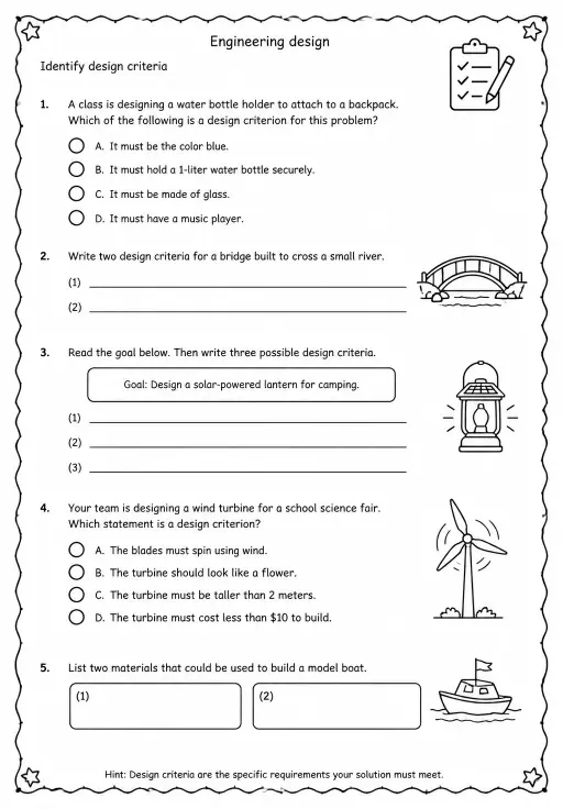 Identify design criteria