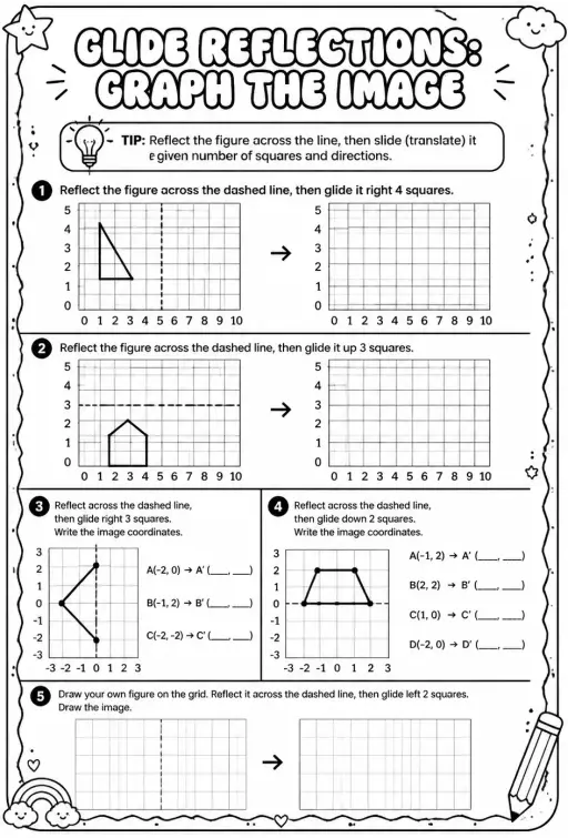 Glide reflections: graph the image