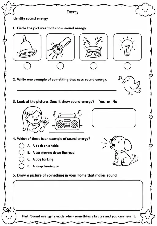 Identify sound energy