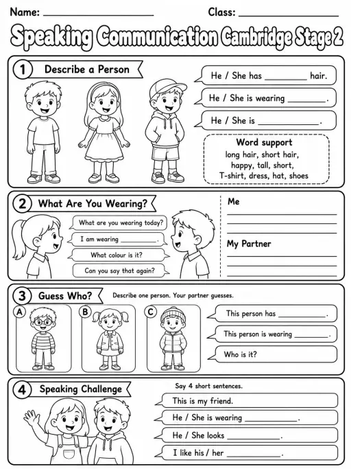 Speaking Communication Cambridge Stage 2