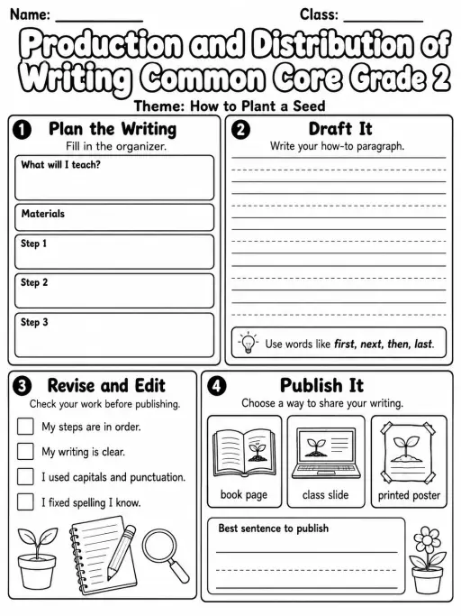 Production and Distribution of Writing Common Core Grade 2