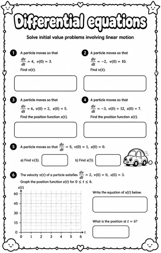 Solve initial value problems involving linear motion