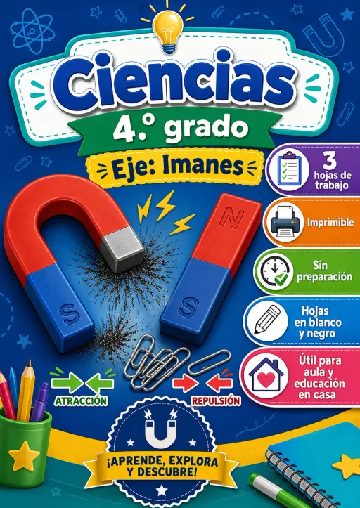 4.º grado - Imanes - Paquete de ciencias en español