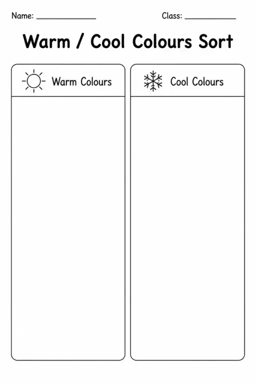 Warm / Cool Colours Sort