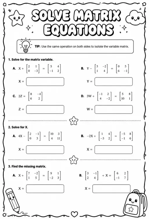 Solve matrix equations