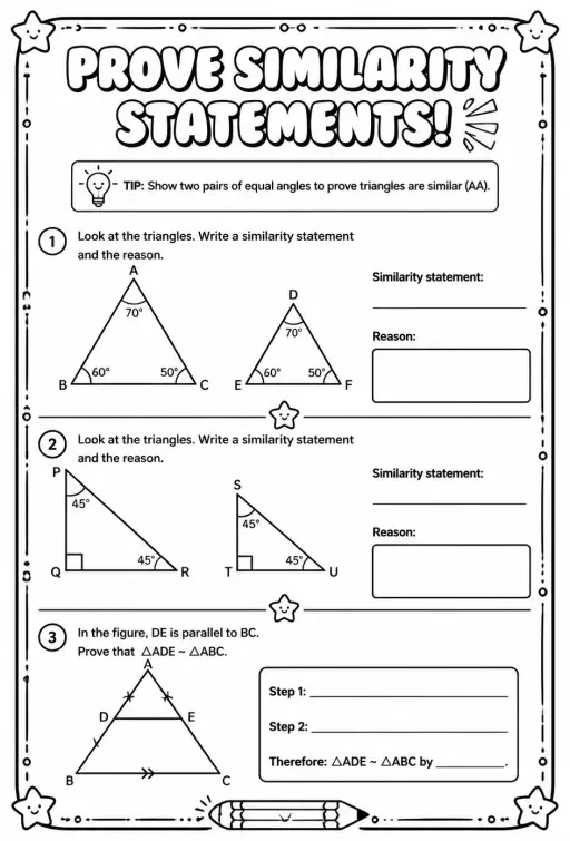 Prove similarity statements