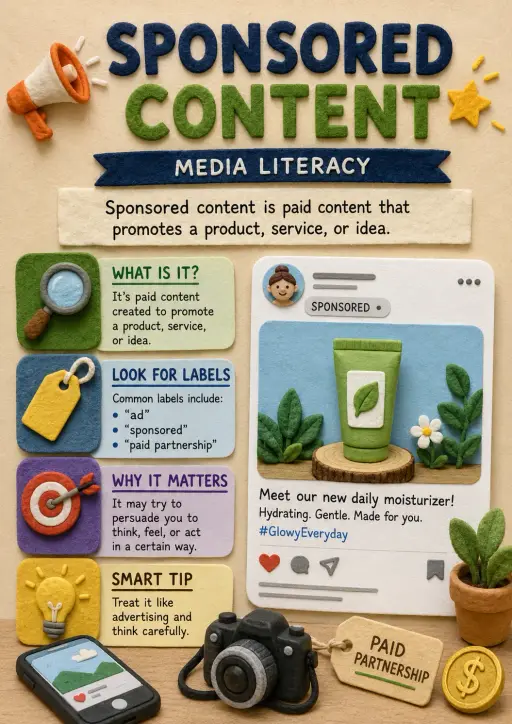 Sponsored Content Media Literacy Infographic