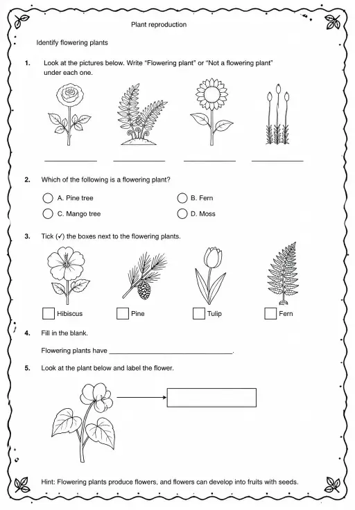 Identify flowering plants